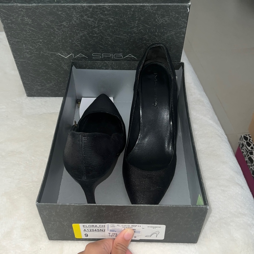 Black high heels by Via Spiga size 9
